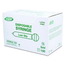 AHS 5ml 5cc Luer Slip Syringe, 1000/Case