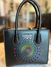 Michael Kors Mercer Disco Leather Crossbody Electroluminescent Panel See Video