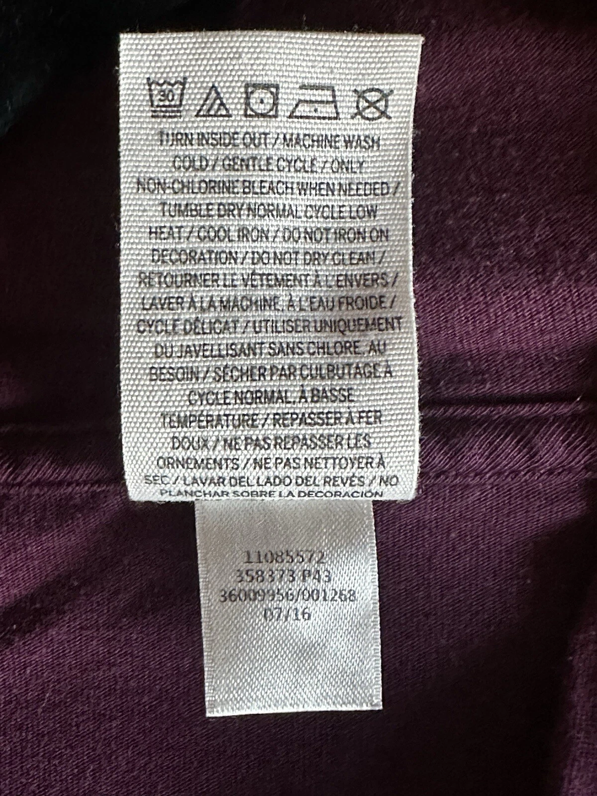 UNDERCOVER Victoria's Secret ROSA manica lunga t shirt top bordeaux felpa con cappuccio donna media