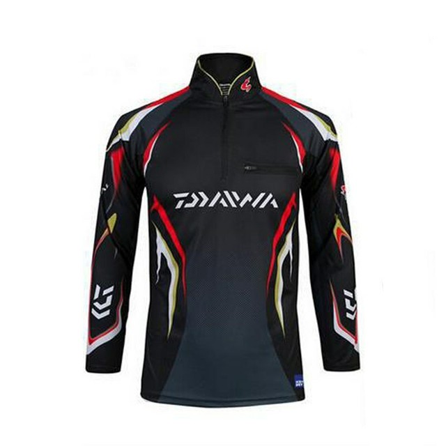 Mens Fishing Daiwa Shirt Breathable Quick Drying Clothing Long Sleeve