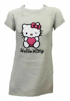 Hello Kitty Mädchen Strickkleid 3 Jahre Höhe (90-97 cm), grau