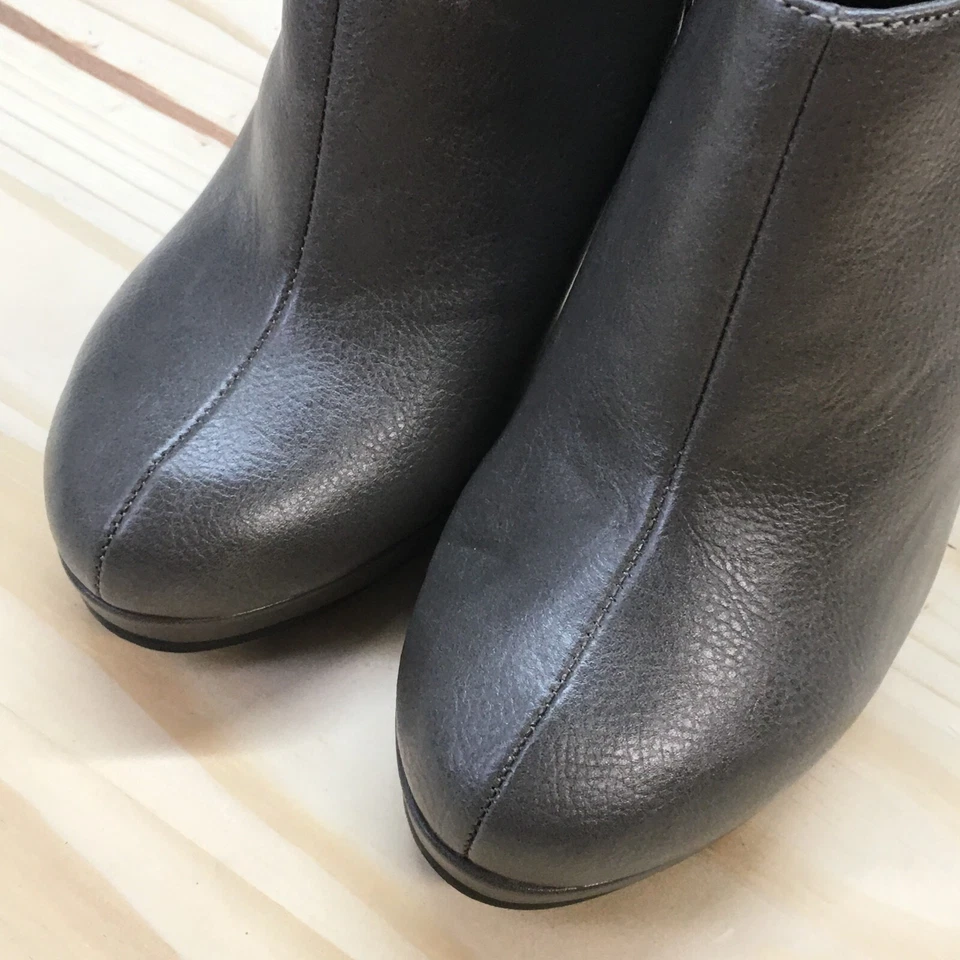 Michael Antonio Botas Mujer 6 Botines Tacones Informales Gris Cuero Cremallera Foto 4 de 4