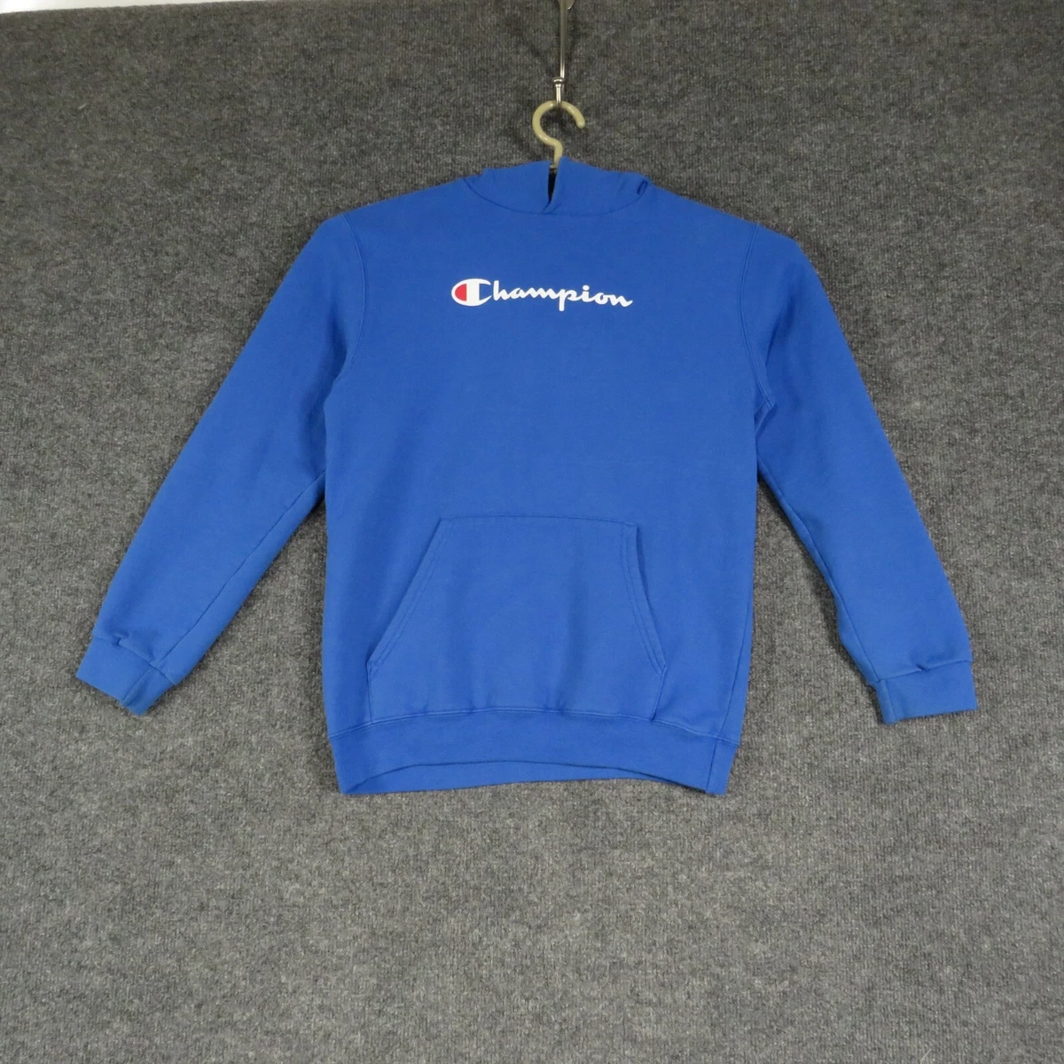 Champion Sweatshirt Boys Large Blue Long Sleeve Hooded Pockets
