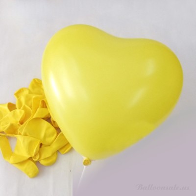 12 inch 100x Yellow Color Heart Latex Thick Party Balloons 3.2g Helium Floating