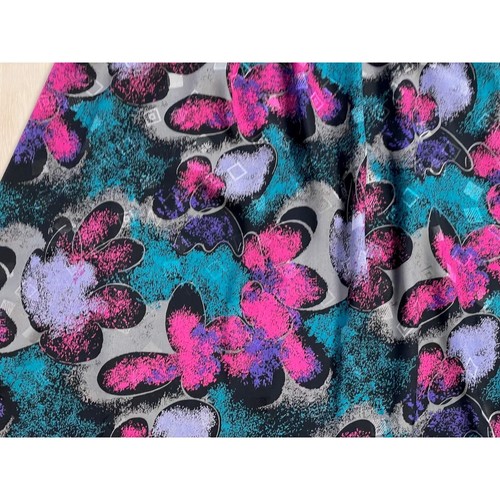 Gonna midi floreale a vita alta vintage anni 80, gonna plissettata A-Line, ta... - Foto 3 di 9