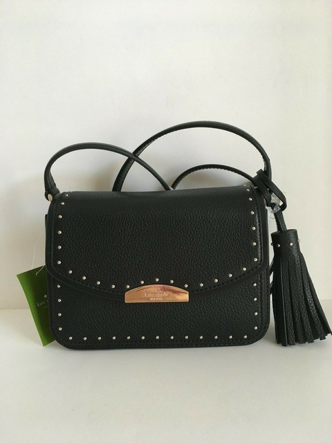 kate spade black crossbody with tassel