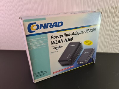 Conrad Powerline Adapter PL200D WLAN N300 Set Devolo wifi Netzwerk Powerlan DLAN