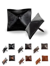 25 Pack 1.5" Square Pyramid Door Clavos Decorative Nails Rustic Hammered Iron