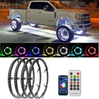 For Ford F150 F250 F350 4Pcs 17.5" RGB LED Wheel Ring Rim Lights Neon Music App