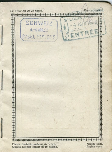 1923 Switzerland Passport with US Visa Stamps & Consulate Receipt Free Shipping - 画像10/16