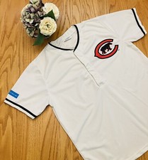 Mens XL Chicago Cubs 1916 Throwback Baseball Jersey MLB Top White Orange