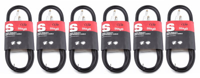6 Stagg 5 Foot Heavy Duty Deluxe Guitar Amp or Other Instrument Cables #SGC1,5DL