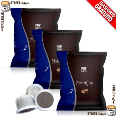 100 Capsule Caffè Pop MokaCup Miscela 2 Cremoso Compatibili Domo e Termozeta ®