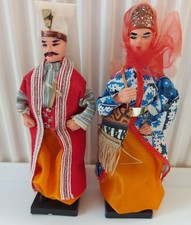 TWO VINTAGE TURKEY TRADITIONAL COSTUME COLLECTABLE DOLLS  1960s/70s 22.5 cm tall