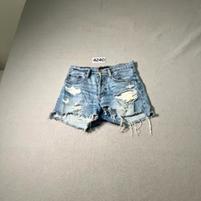 Aeropostale Cut Off Shorts Womens 4 Blue Denim Cotton Distressed 90s High Rise