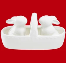 Easter Bunny Basket with Salt and Pepper Shaker Set Potter's Studio
