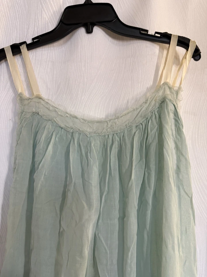 Antique Edwardian Handmade Slip Dress c.1905-1925 Cotton Voile Lace Chemise EUC - Image 2 of 4