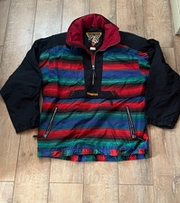 Vintage Obermeyer Jacket Mens S Half Zip Pullover Light Ski Wear Nylon Hood READ