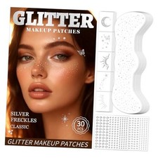 30PCS Glitter Freckles Face Tattoos  Face Gems Set Glitter Classic Silver