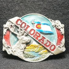 WH15103 NOS AWESOME VINTAGE 1985  COLORADO  STATE COMMEMORATIVE BELT BUCKLE