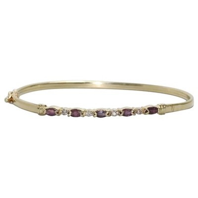 14 KT Gold Amethyst Bracelet