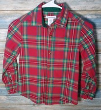 Tommy Bahama Kids Medium 7/8 Plaid Long Sleeve Button Down Shirt