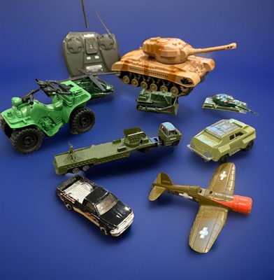 #ad #ad Military Vehicle Lot Of 9. Metal Plastic. Tanks Trucks Plane Helicopters $18.00
