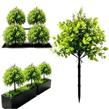Artificial Green Plants Ground Stake Fake Greenery For Garden Patio Yard Deco H4
