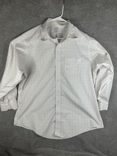 Brooks Brothers Dress Shirt Mens 18-35 White Check Traditional Fit Non Iron