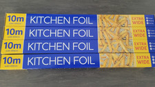 Aluminium Foil - 4 x 10m  Extra Wide Rolls Tin Foli Kitchen Foil
