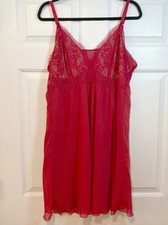 A: Red Lace Bodice Chemise Nightgown XL Nightie Lingerie Soft Flowy 4pcs