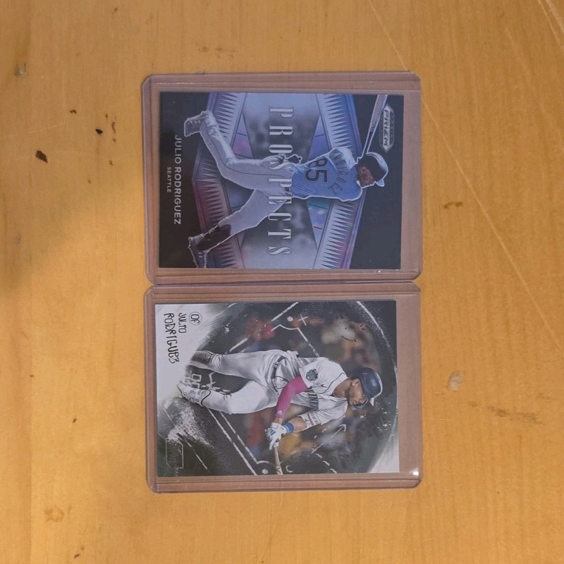 Panini Prizm Julio Rodriguez Pro Pacts MLB Baseball Card Lot (2) 2022