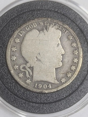 NO RESERVE 1904-S San Francisco Silver Barber Half Dollar 50C ONLY 553K Minted