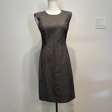 Banana Republic Sheath Dress Women Size 2 Heather Gray Padded Cap Sleeve EUC