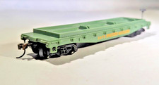 HO Scale Tyco Western Maryland Flatcar 2475 Army Green Made In USA