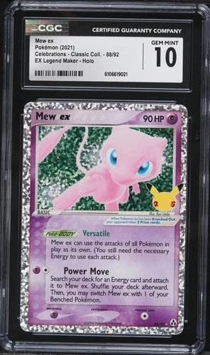 Mew ex 88/92 Celebrations: Classic Collection Holo CGC 10