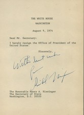 RICHARD M. NIXON - TYPESCRIPT SIGNED CIRCA 1974