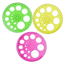Aylifu 3 Pieces Plastic Template Ruler Circles Drawing Stencil Geometric Tool 
