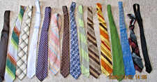 15 Neck Ties MENS Vintage MCM Wide Skinny Colors Stripes Solids Patterns LOT 3