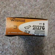 Wiremold 2127G 15A 125V Black Grounding Receptacle New In Box  (Box of 5)