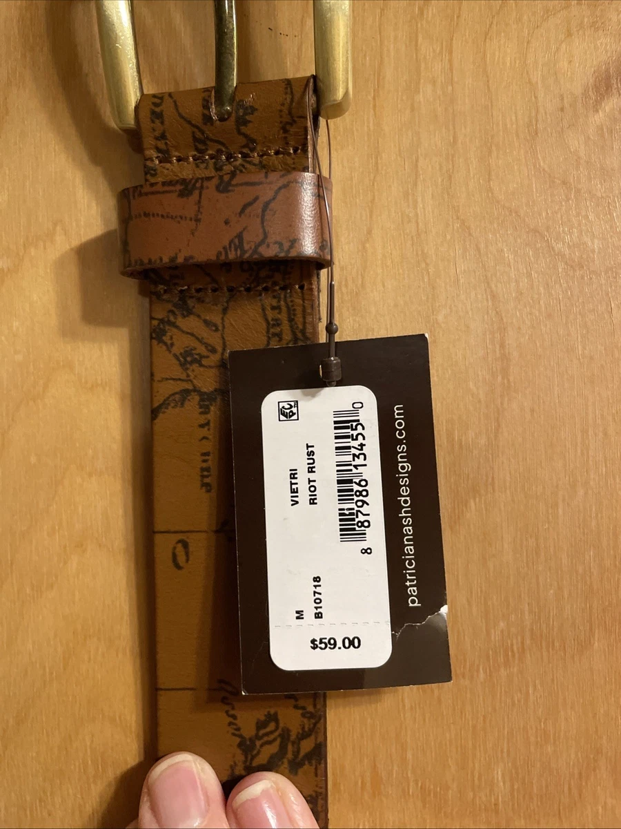 Patricia Nash Women\'s Vietri Signature Map Riot Rust Leather Belt Size M‎ PATRICIA NASH Signature Map Vietri Leather Belt Riot Rust  main image 4