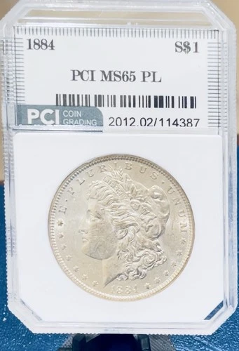 1884 Morgan Dollar PROOF LIKE  PCI SLABBED 65