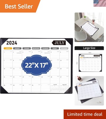 Oversized 22x17 Desk Calendar 2024-2025 with Ink-Proof Paper & Desk Pad