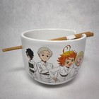 The Promised Neverland Group Ramen Bowl Chopsticks Ceramic 14 oz Emma Ray Norman