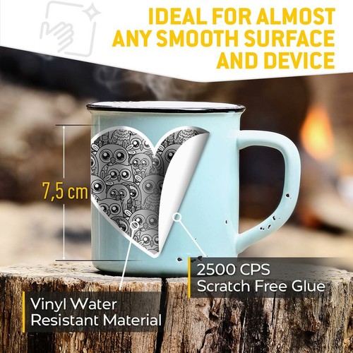2 x Heart Stickers 7.5 cm - BW - Cute Colourful Owls Pattern Owl #35479 - 第 3/9 張圖片