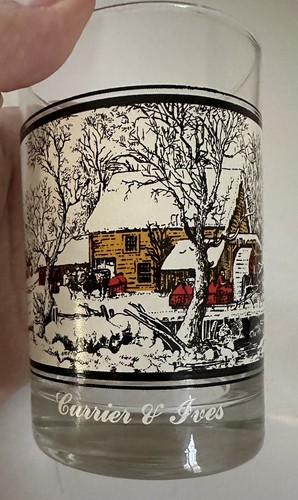 Vintage 1978 Arbys Currier and Ives Collectible glasses Christmas Set Of 4 - Picture 8 of 9
