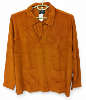 Todd Snyder Long Sleeve Terry Cloth Beach Polo Gingersnap Brown