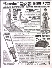 1912 Superba Vacuum Cleaner Dust & Disease Eliminating Cleaner  Print Ad