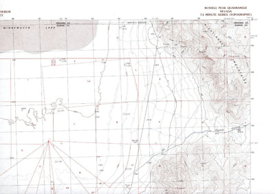 Russell Peak, Nevada 1986 Vintage USGS Topo Map 7.5 Quadrangle Topographic