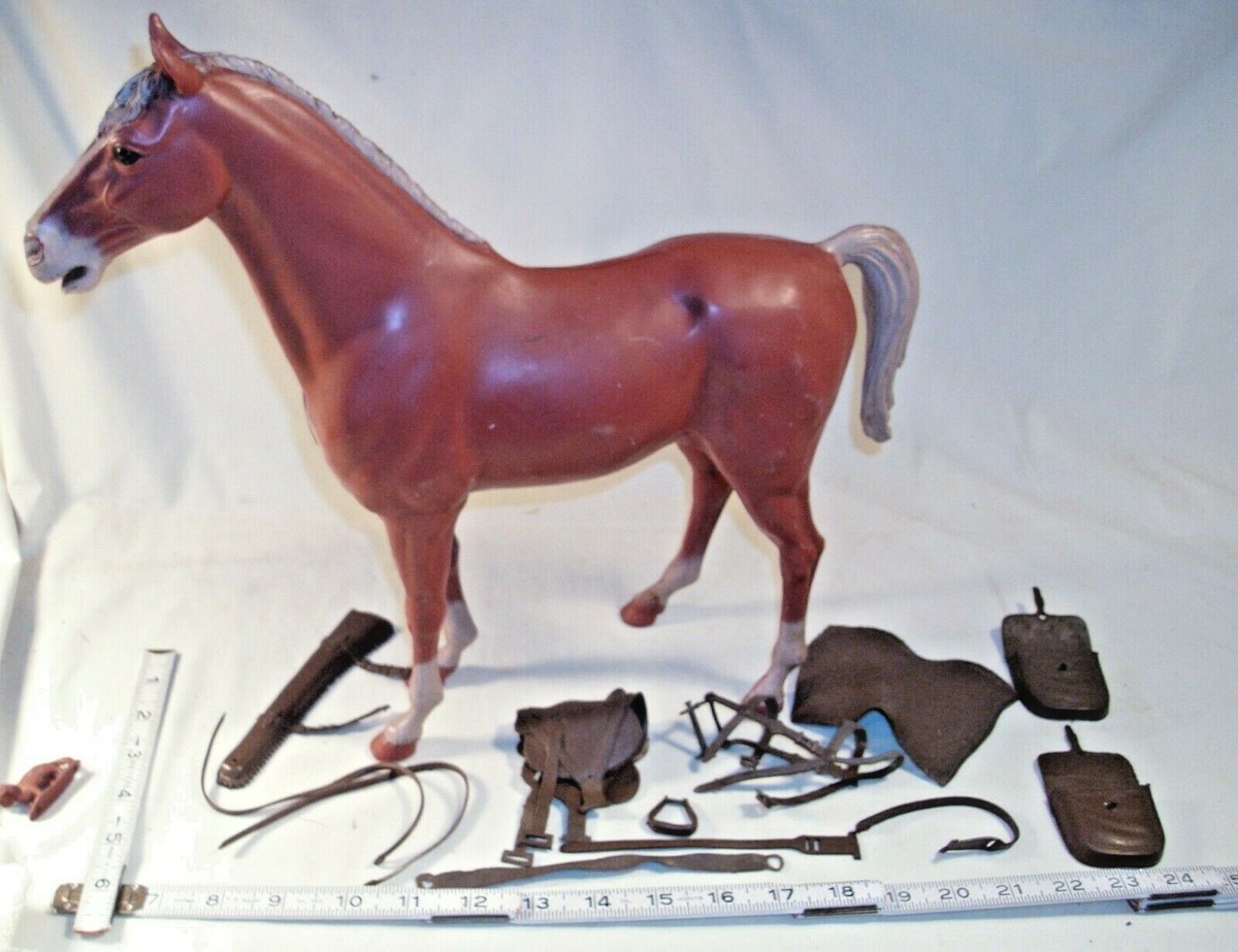 MARX JOHNNY WEST THUNDERBOLT SORREL HORSE ON WHEELS WITH